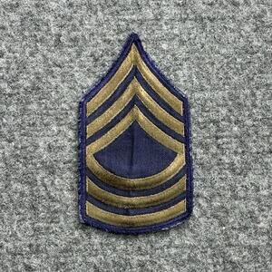 Vintage US Army Master Sergeant Chevron / Patch (1 pc) WW2 (Green on Dk Blue)